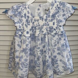 Rare Editions blue and white dress 18 months